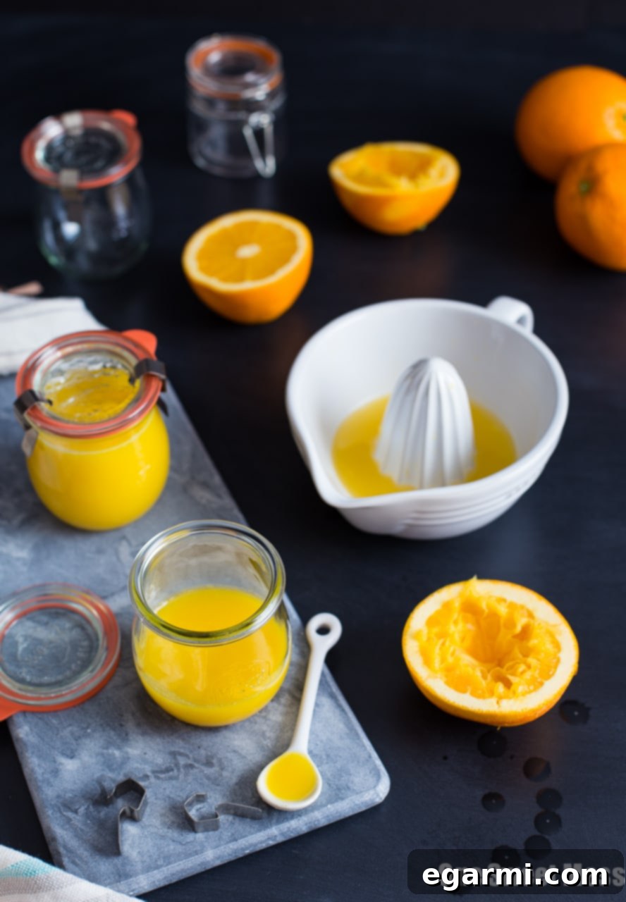 Freshly made Vanilla Bean Orange Curd in a jar