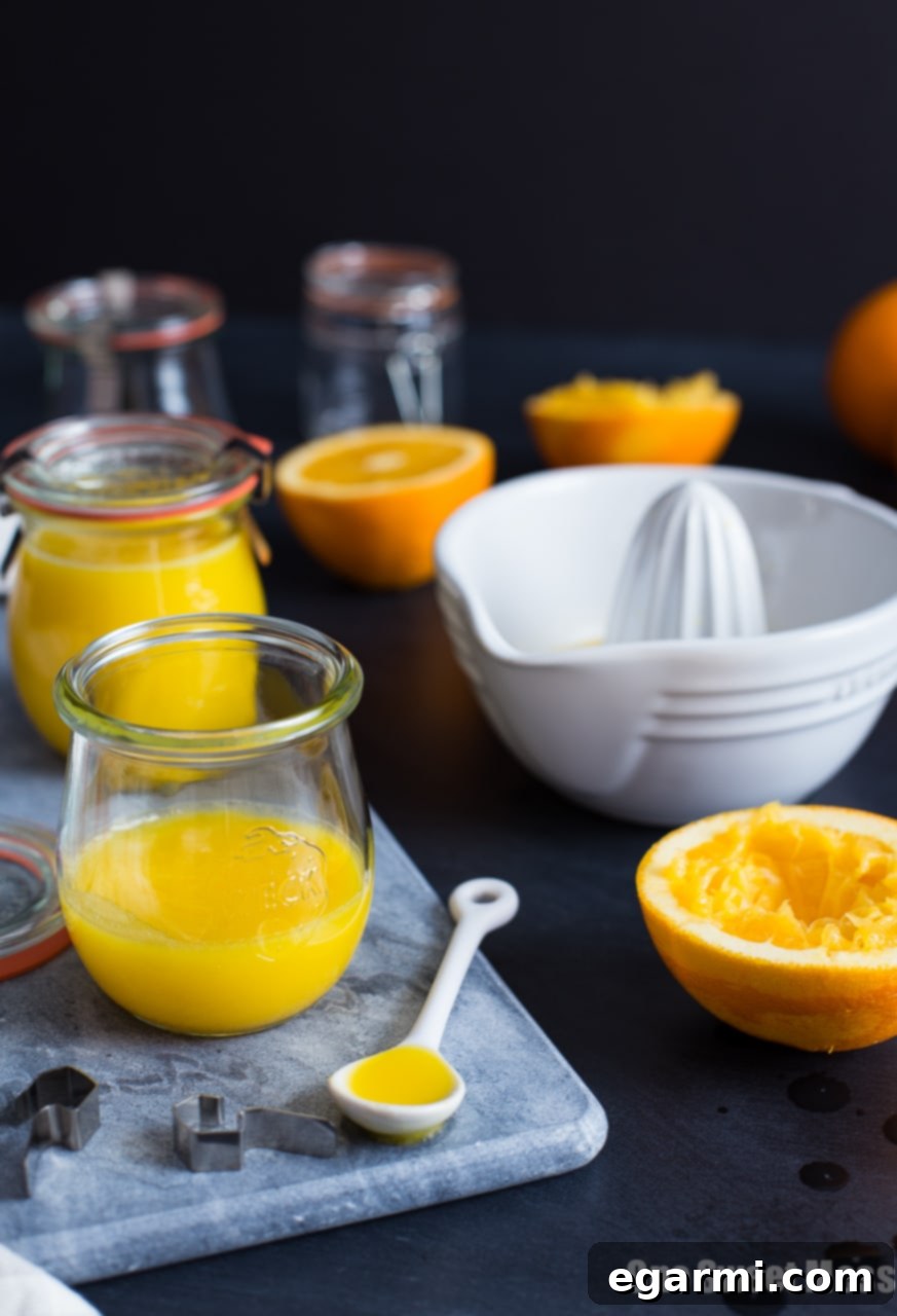 Close-up of Vanilla Bean Orange Curd showing vanilla specks