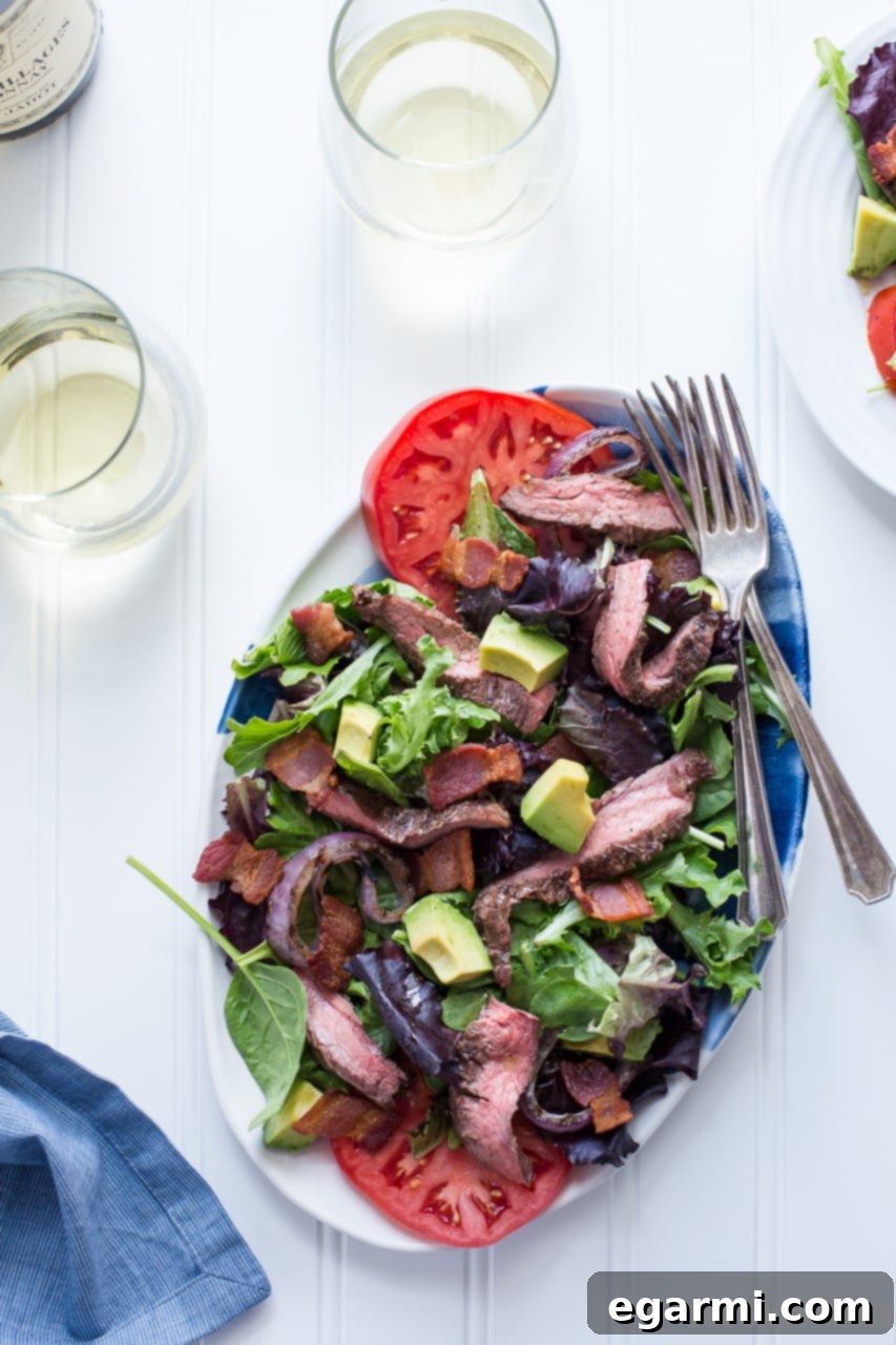 Steak BLT Salad with Grilled Onions
