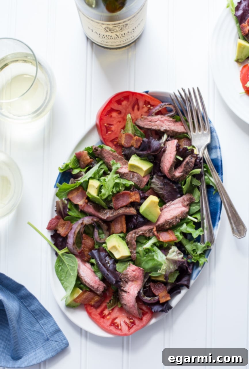 Steak BLT Salad with Grilled Onions