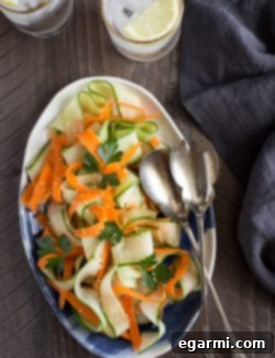Cucumber and Carrot Ribbon Salad 8 Shaved Cucumber & Carrot Salad with Rice Wine Vinaigrette