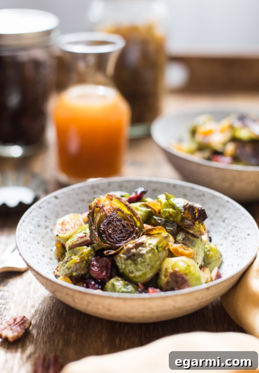 Apple Cider Glazed Crispy Brussels Sprouts