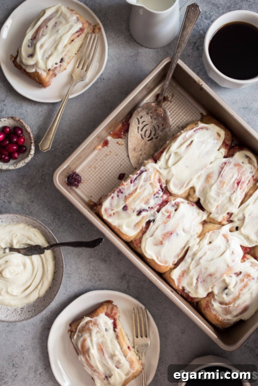 White Chocolate Cream Cheese Frosting for Cranberry Orange Rolls