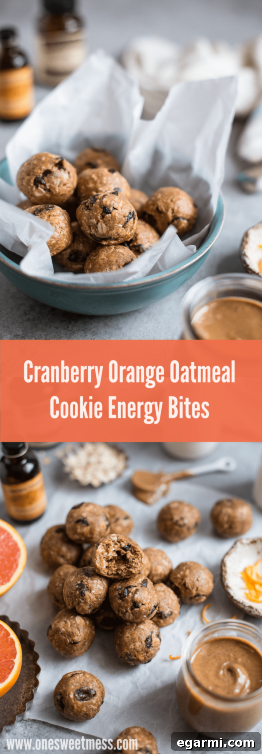Cranberry Orange Oatmeal Cookie Energy Bites Pinterest Image