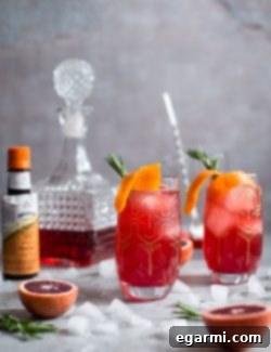 Final Blood Orange Campari Gin Fizz in a glass.