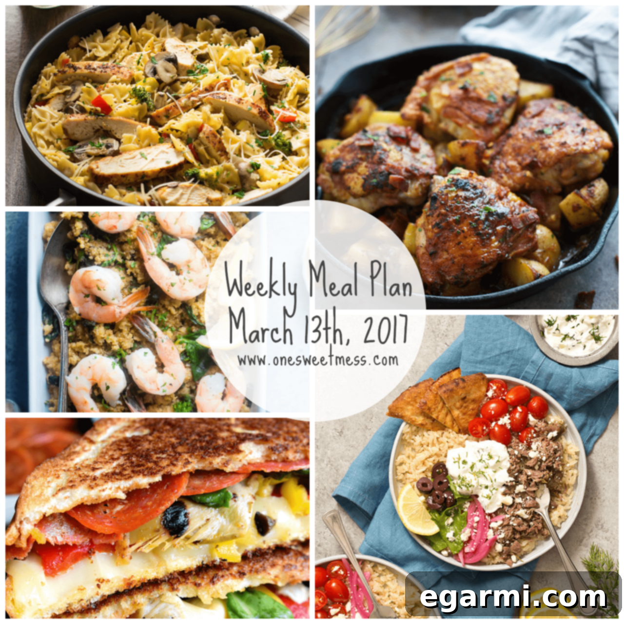 Effortless Weekly Meal Plan and Printable Grocery List for March 13th, 2017