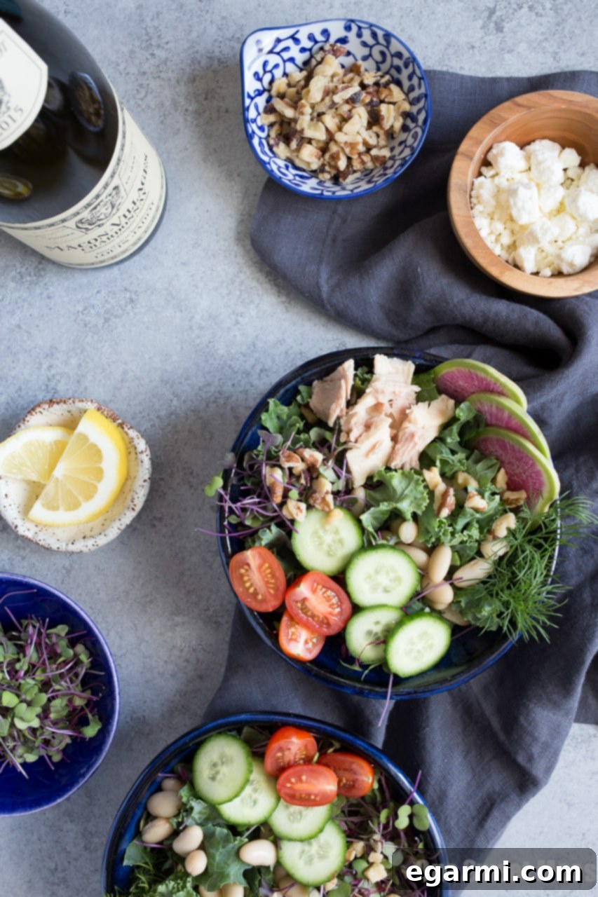 Kale, White Bean and Tuna Salad with Lemon Vinaigrette