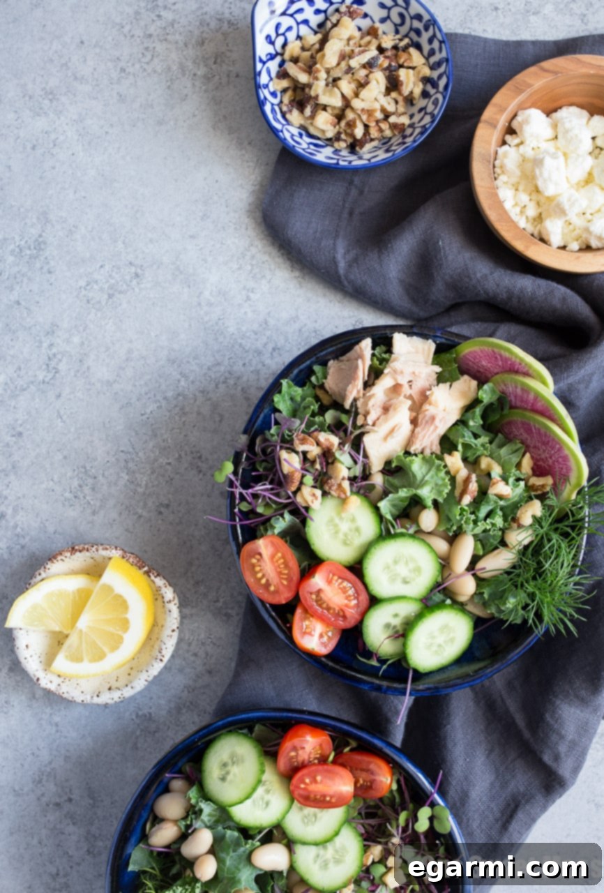 Kale, White Bean and Tuna Salad with Lemon Vinaigrette