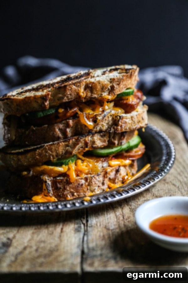 Pimento Grilled Cheese with Andouille - A Gourmet Twist on a Classic