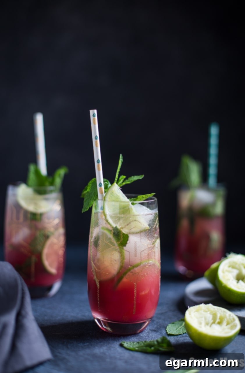 Refreshing Pineapple Cranberry Mojito with mint and lime garnish, perfect for a sunny day