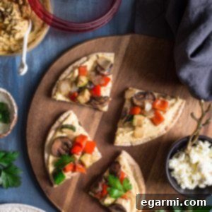 Mediterranean Grilled Veggie Pita Pizza