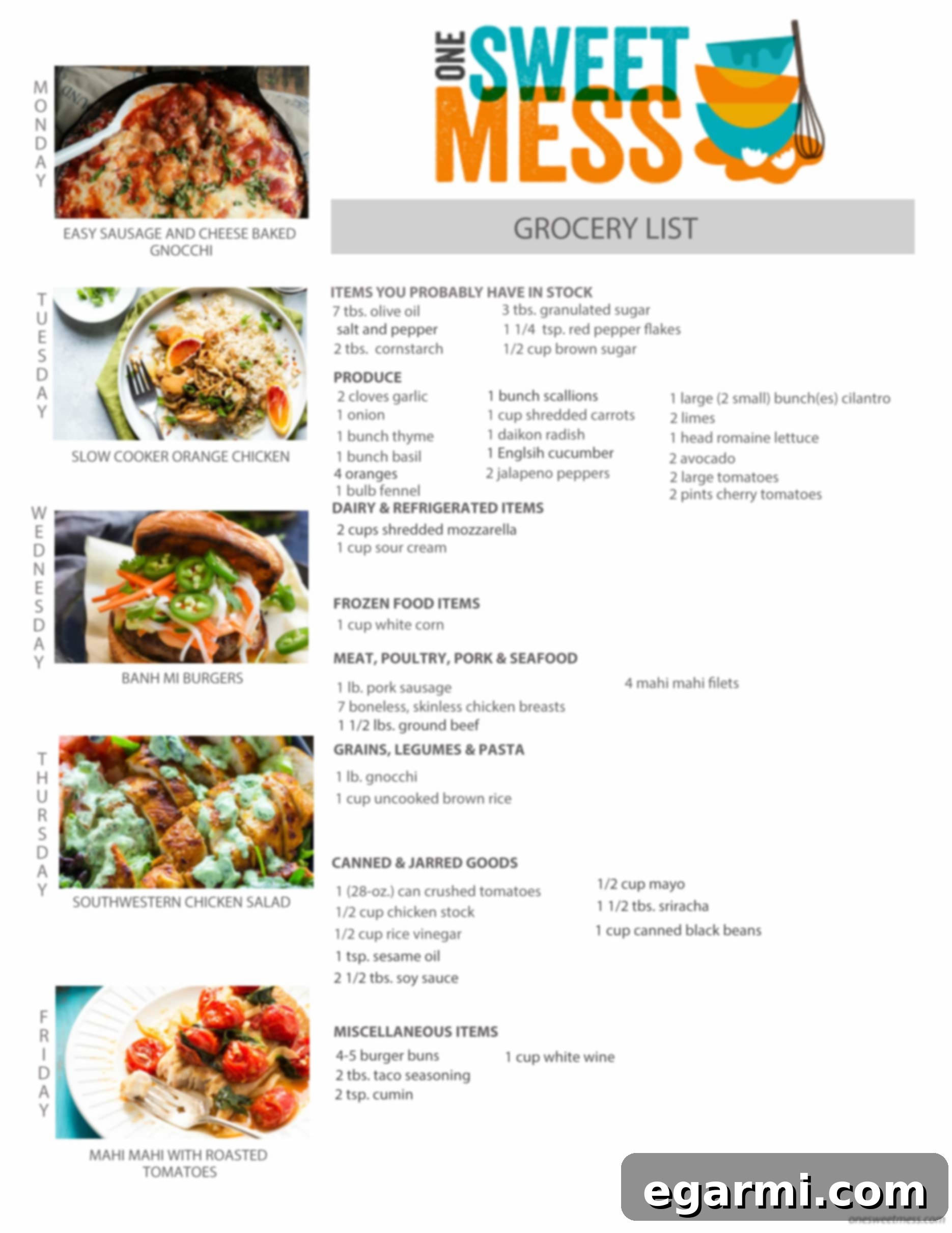 Weekly Meal Plan & Printable Grocery List for May 22nd, 2017 - Download your complete shopping guide here.