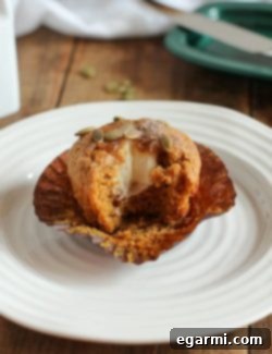 Final baked Sweet Cream Stuffed Pumpkin Muffin