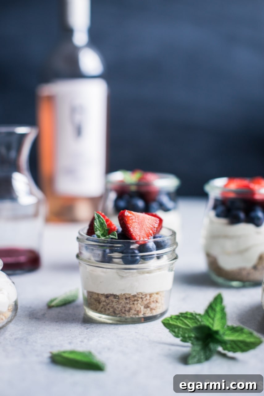 No-Bake Lemon Cheesecake with Rosé Glazed Berries