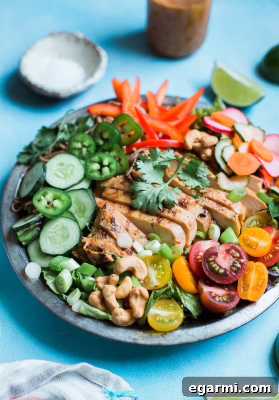 Bahn Mi Chicken Salad with Pineapple Soy Glaze 4 Pineapple Soy Glazed Chicken Bahn Mi Salad with Peanut Dressing