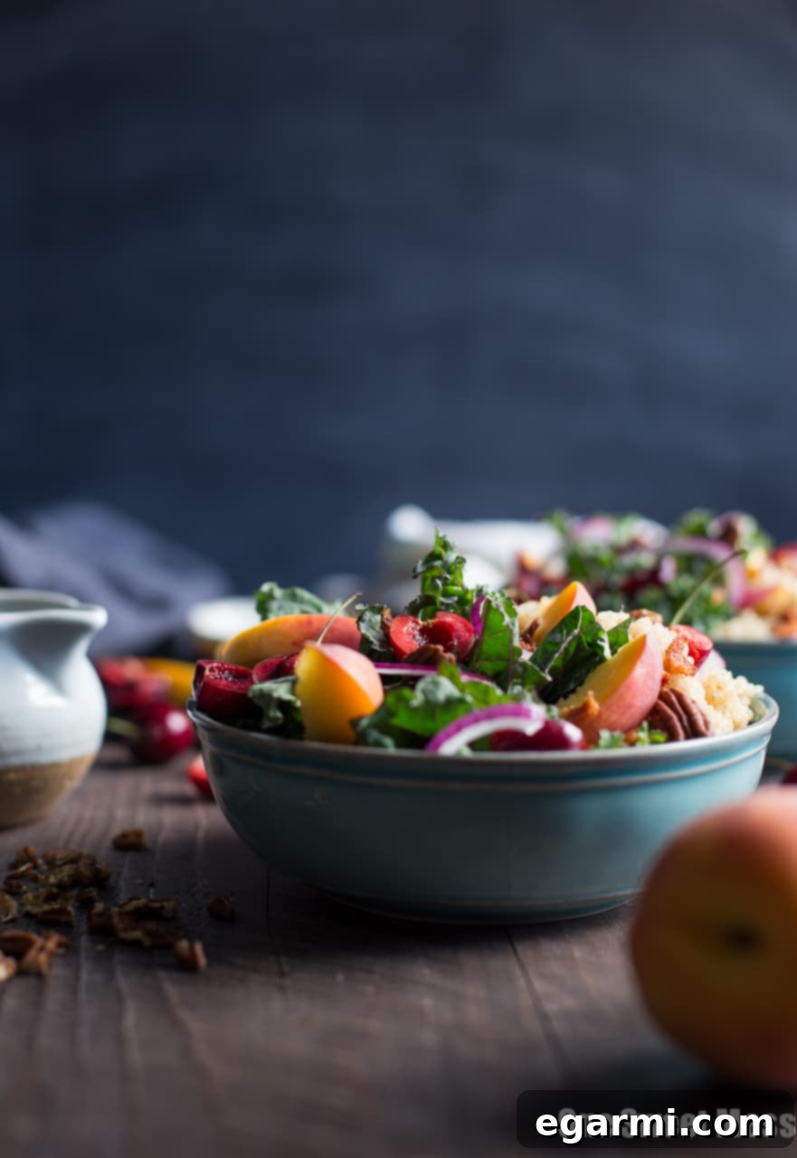 Refreshing Summer Stone Fruit Kale and Quinoa Salad for a Healthy Lifestyle