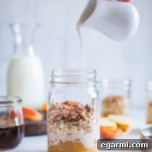 Apple Pie Overnight Oatmeal {Gluten-Free, Vegan, Naturally Sweetened}