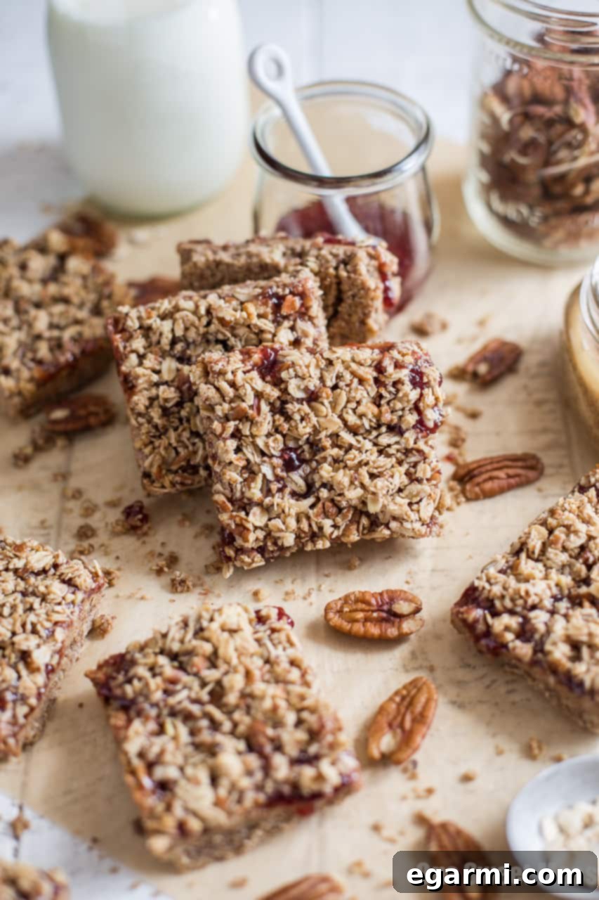 Layered Strawberry Almond Butter Crumb Bars