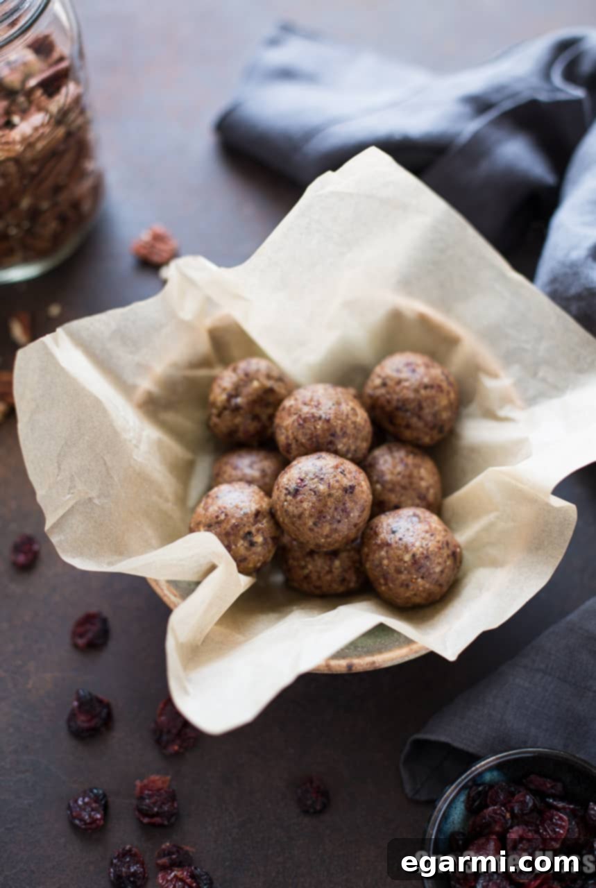 Delicious and Healthy Toasted Pecan Cranberry Energy Bites