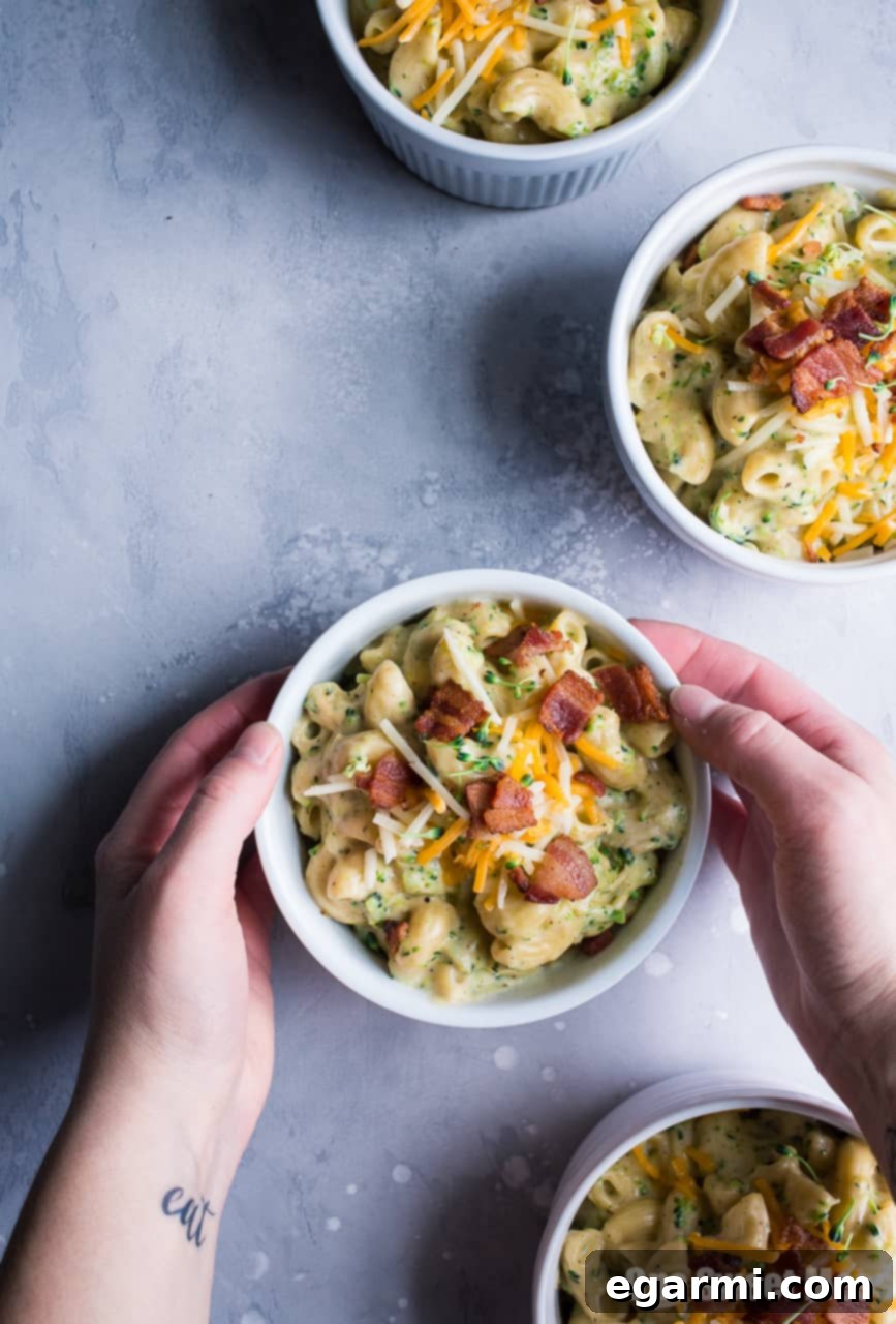 Kid-friendly Bacon Broccoli Mac and Cheese - A delicious way to get kids to eat their veggies