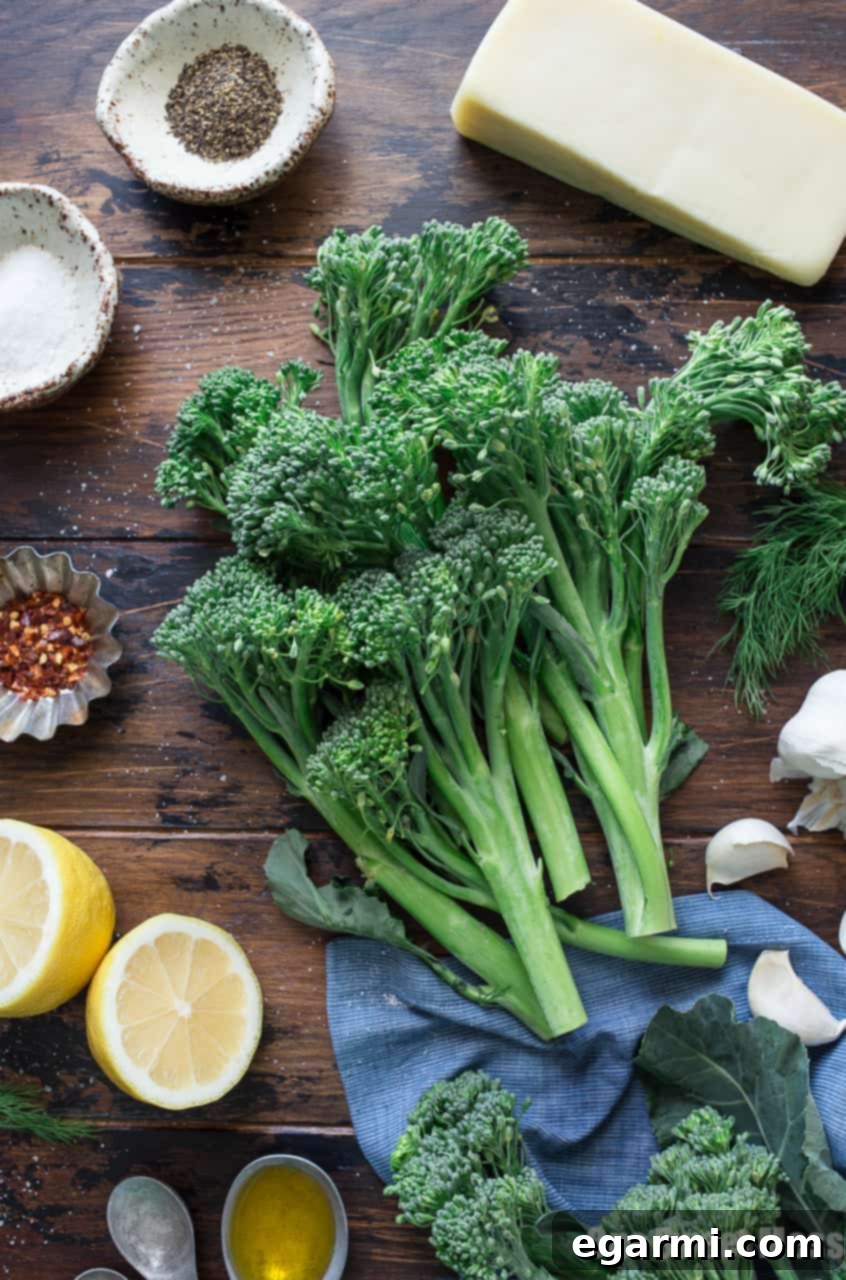 Roasted Broccolini with Dill Yogurt Sauce