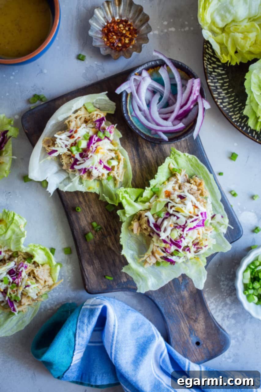 Gluten-Free Maple Mustard Pulled Chicken Lettuce Wraps