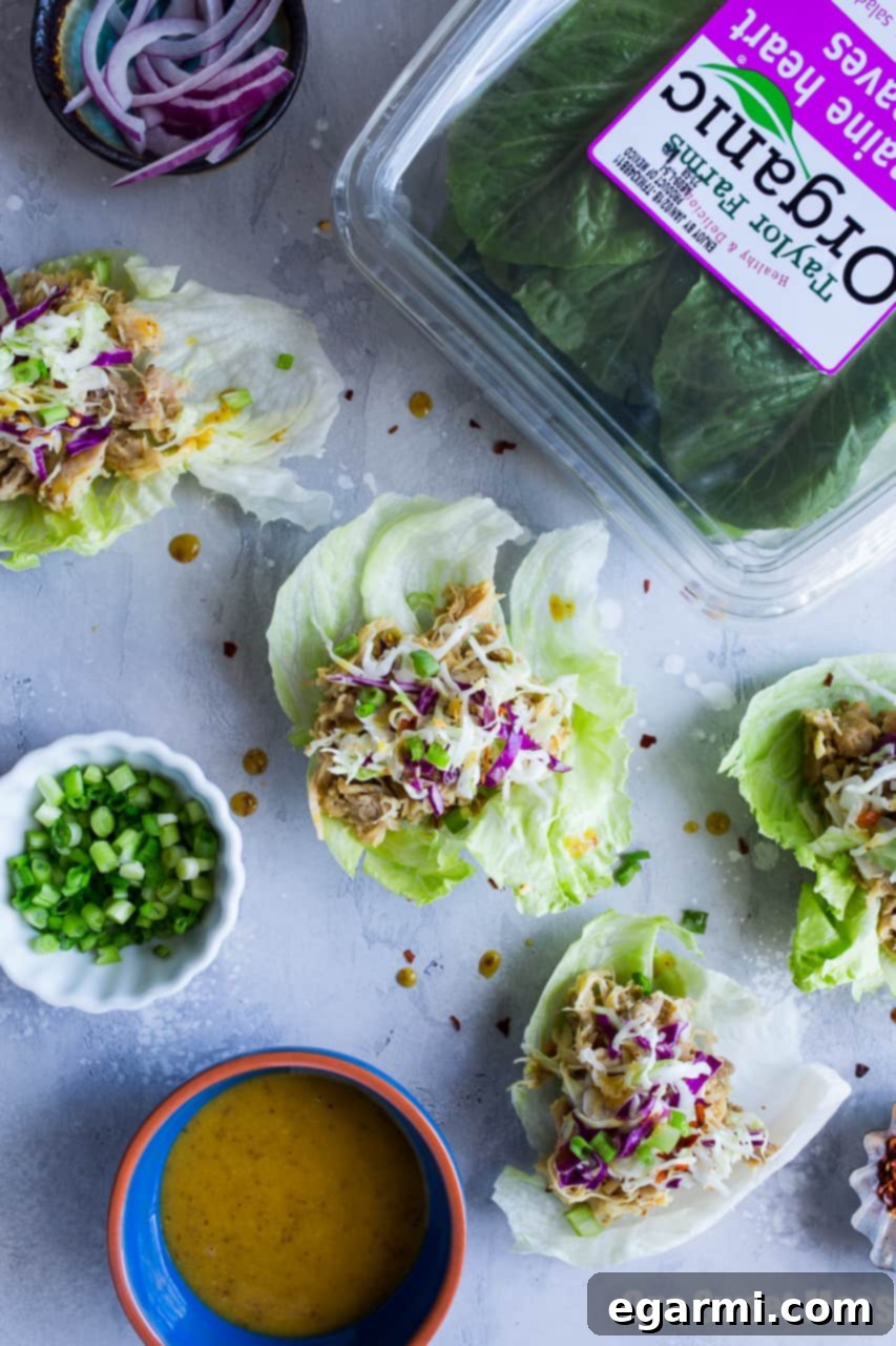 Maple Mustard Pulled Chicken Lettuce Cups 4 Gluten-Free Maple Mustard Pulled Chicken Lettuce Wraps