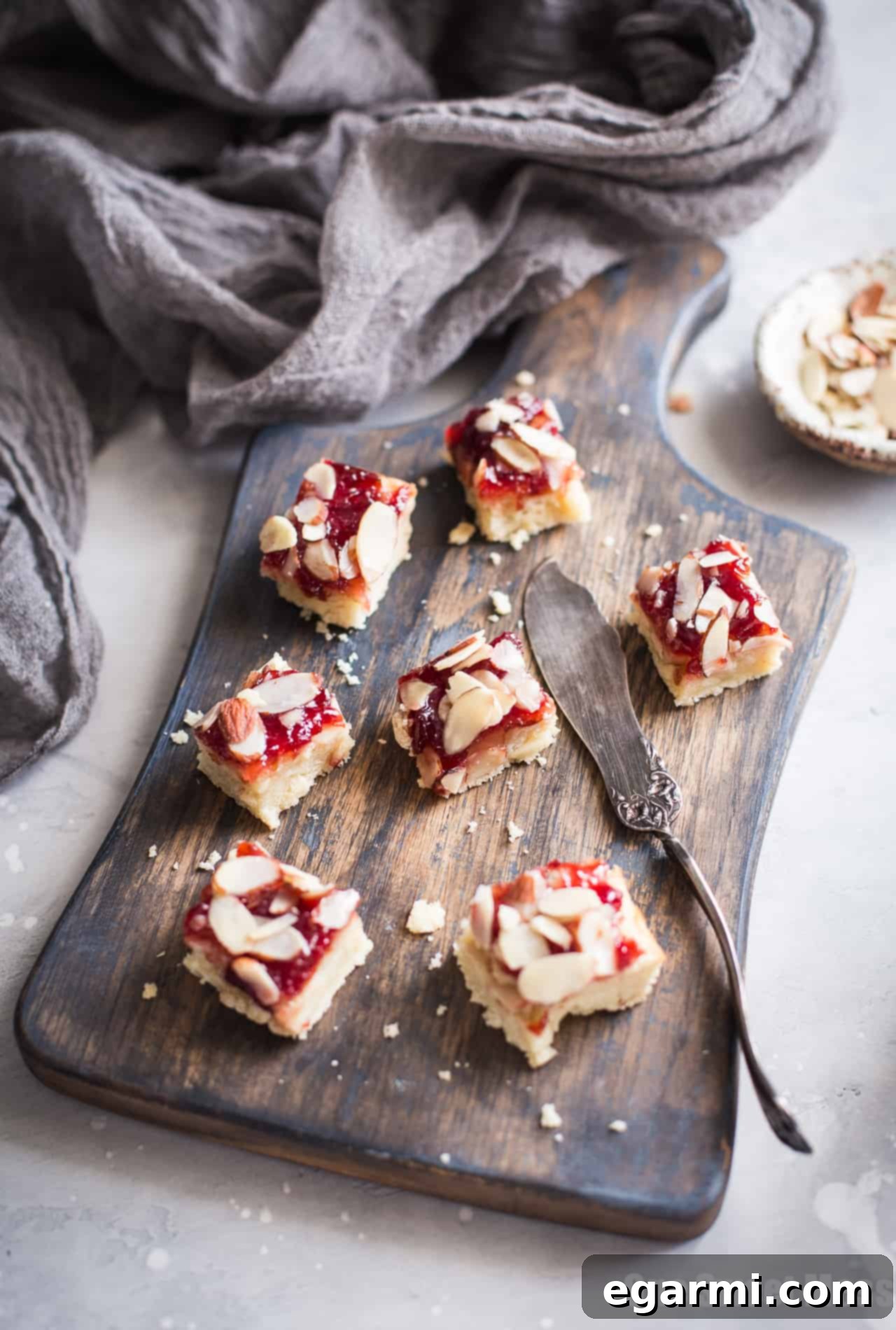 Gluten-Free Cherry Almond Shortbread Bars - Baked