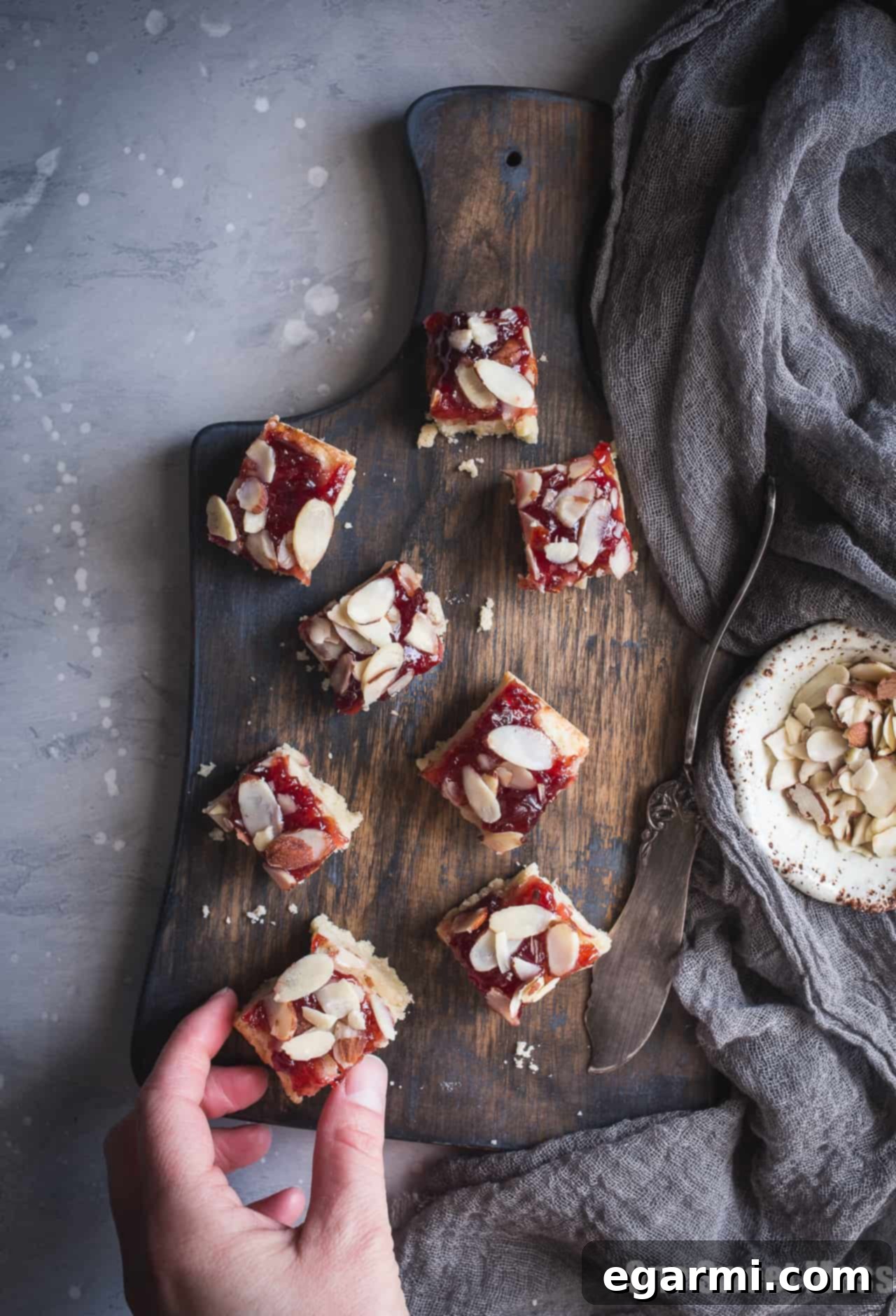 Gluten-Free Cherry Almond Shortbread Bars - Ready to serve