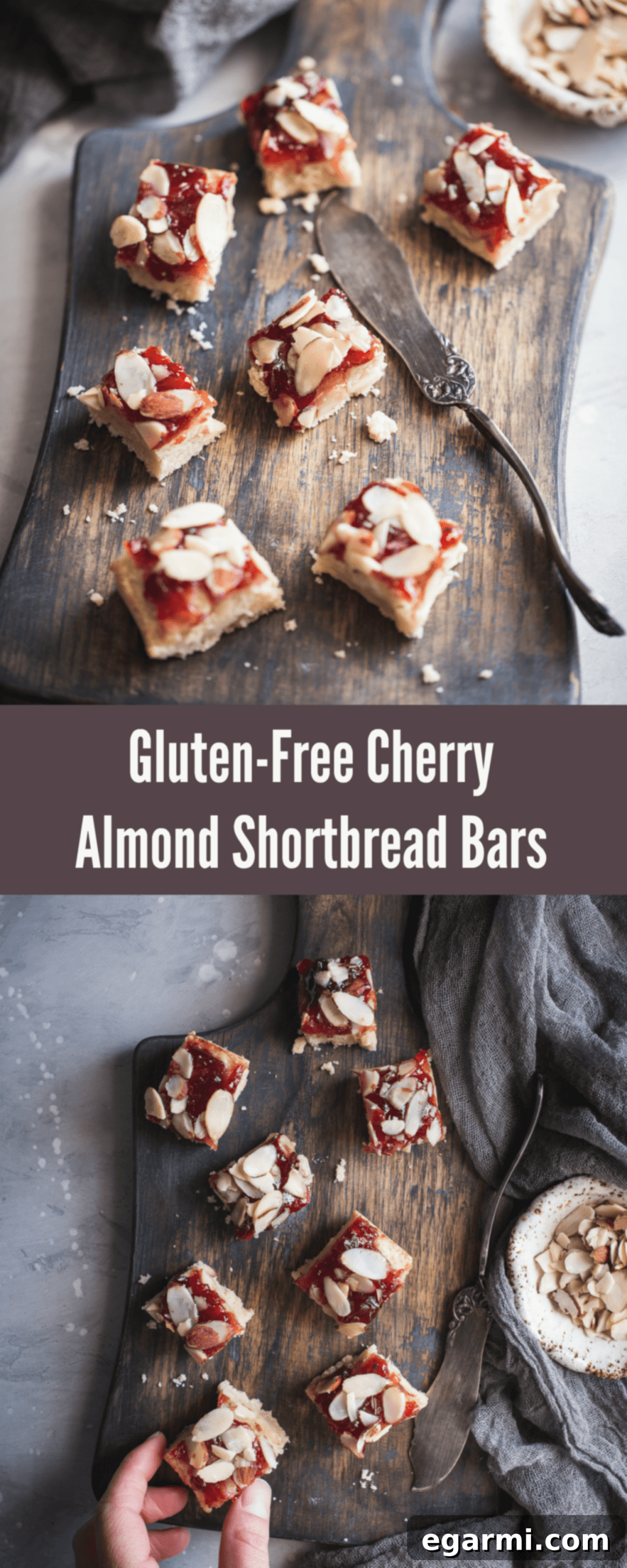 Gluten-Free Cherry Almond Shortbread Bars - Pinterest Ready