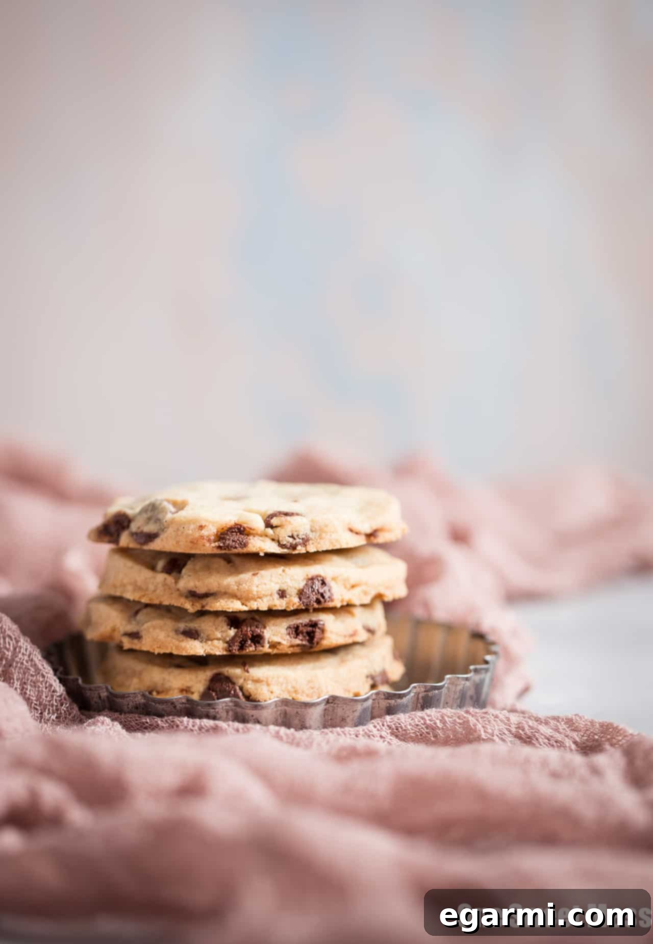 Buttery Gluten-Free Chocolate Chip Shortbread Cookies with a rich texture