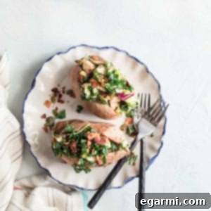 Grilled Chicken & Sweet Kale Salad Stuffed Sweet Potatoes