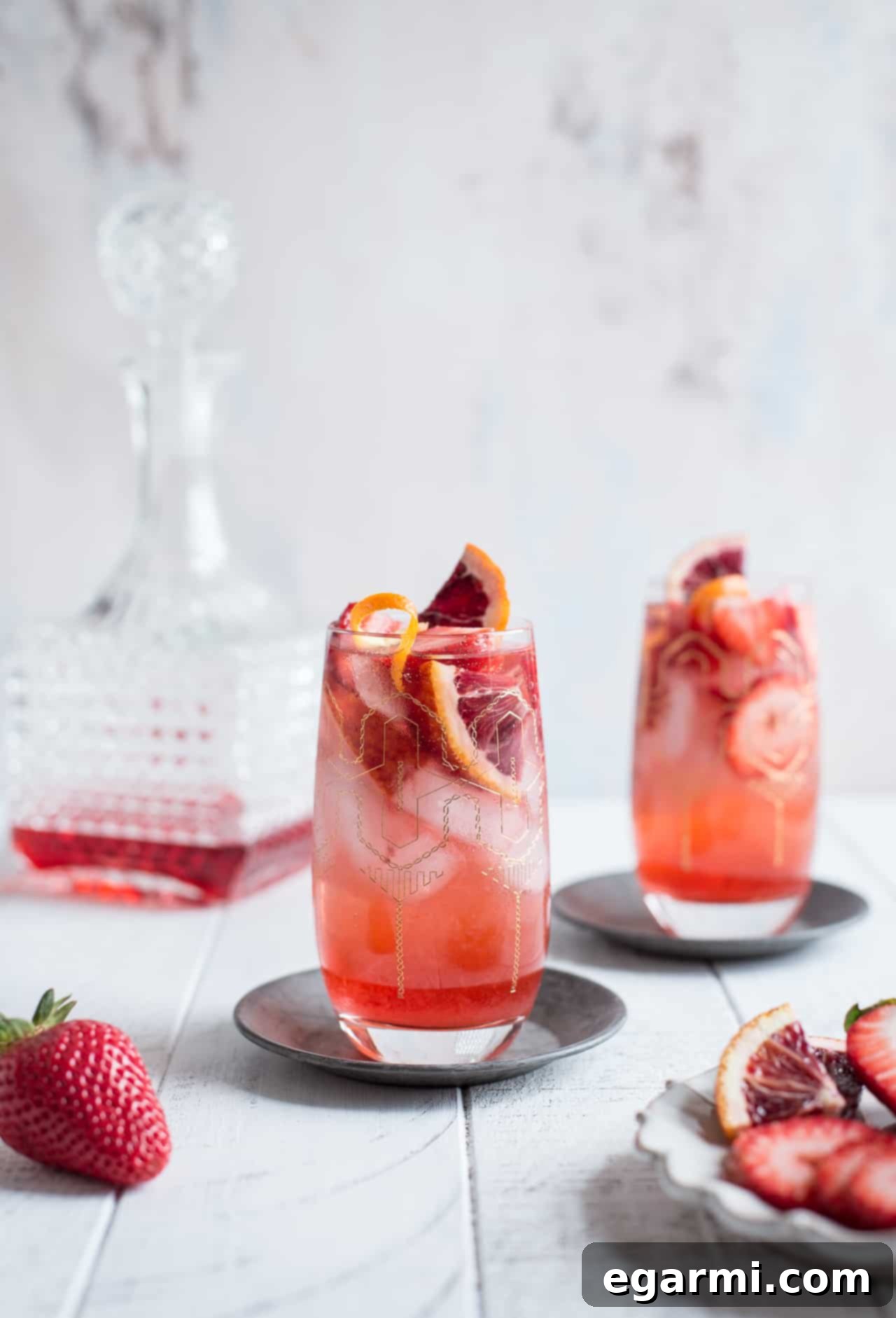Strawberry Campari Gin Spritz - A refreshing bubbly cocktail perfect for Mother's Day