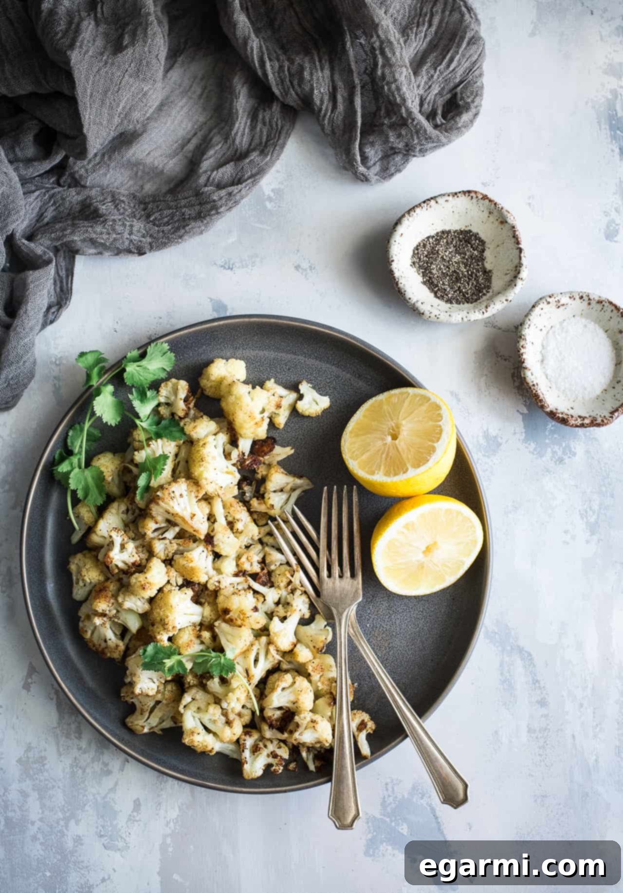 Irresistible Lemon Pepper Parmesan Roasted Cauliflower