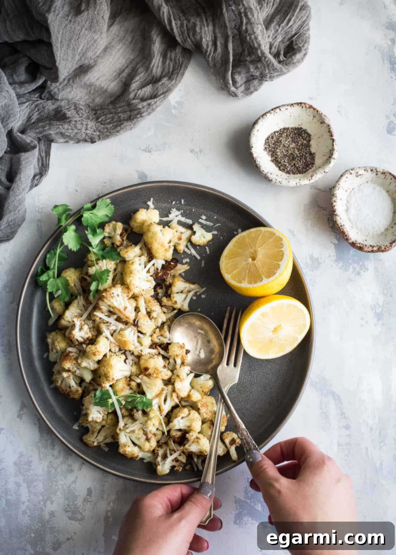 Crispy, golden roasted cauliflower florets