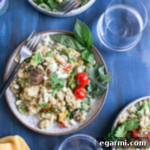 Grilled Vegetable Quinoa Salad with Basil Balsamic Vinaigrette