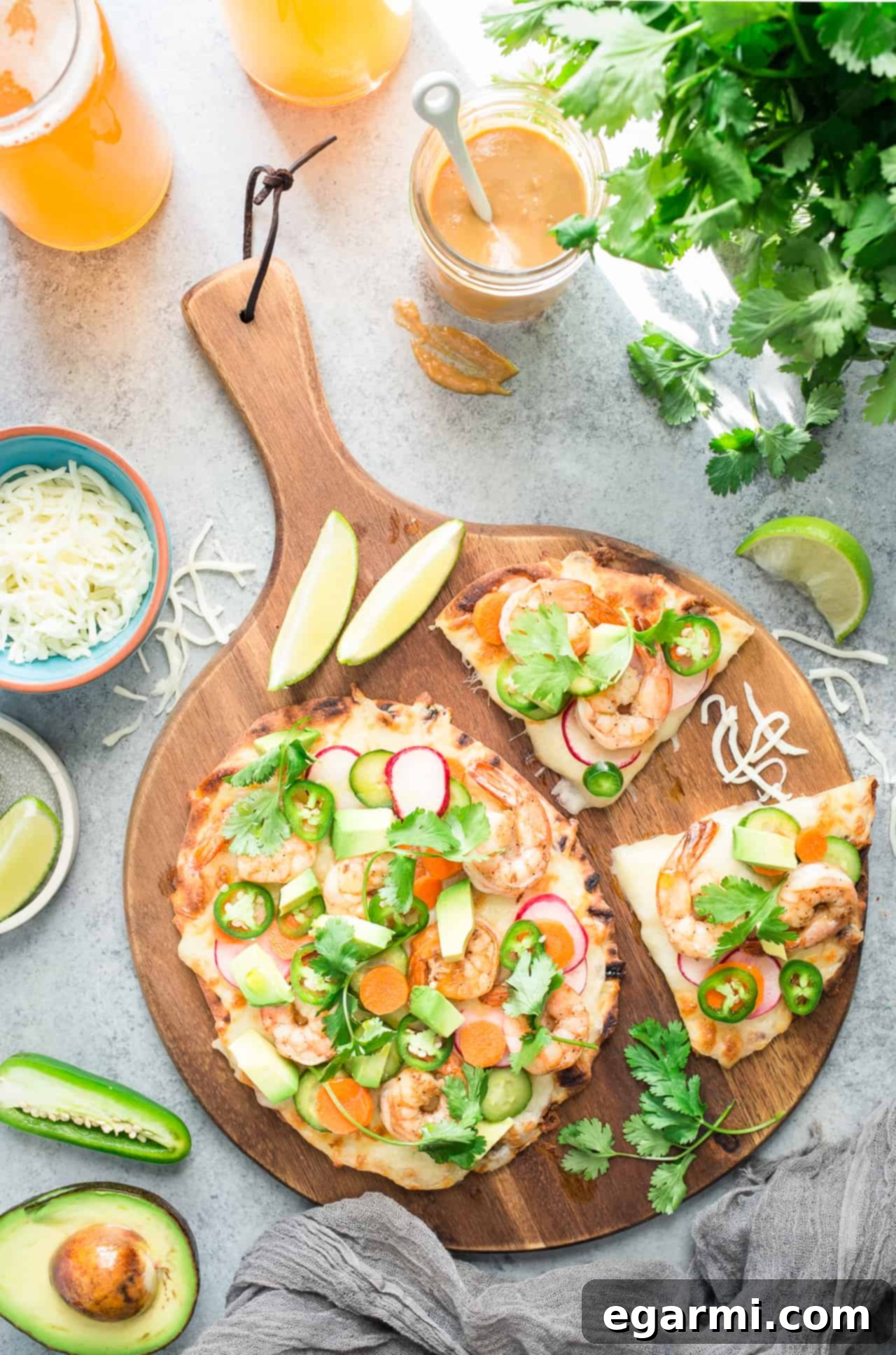 Zesty Banh Mi Shrimp Flatbread 2 Delicious Shrimp Banh Mi Flatbread Pizza for game day