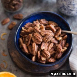 Maple-Orange Roasted Pecans | This naturally sweetened, gluten-free snack is bursting with the flavors of maple and orange.