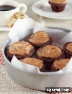 Final plated Peanut Butter Cup Stuffed Chocolate Muffin