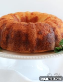 Final Mojito Bundt Cake with mint and lime garnish