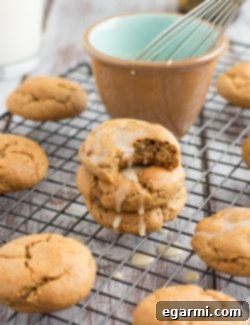 Final presentation of Soft Baked Ginger Cookies with Eggnog Glaze