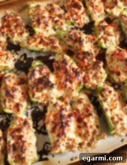 Delicious Stuffed Jalapenos with melted cheese topping