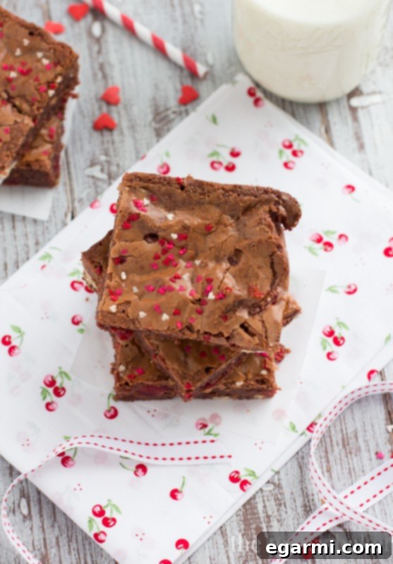 Chocolate brownies for Valentine's Day or any day