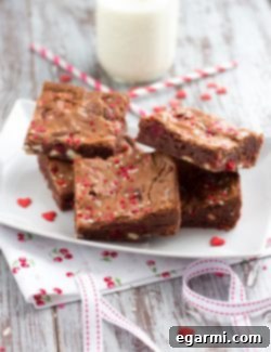 White Chocolate Cherry Brownies - detailed recipe shot