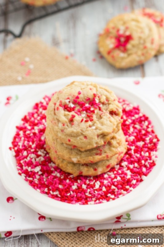 Close-up of the delightful texture of Cream Cheese Funfetti Cookies