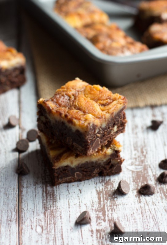 Turtle Cheesecake Swirl Brownies from www.themessybakerblog.com