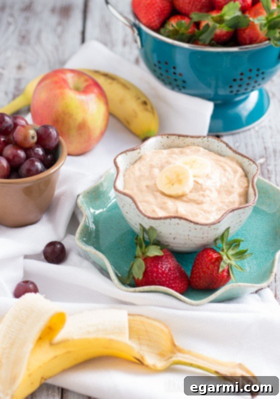 Peanut Butter Banana Dip {Healthy} | www.themessybakerblog.com