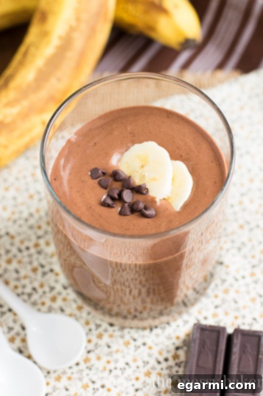 Ingredients for Chocolate Peanut Butter Banana Blender Pudding, including Coffee-mate creamer and frozen bananas.