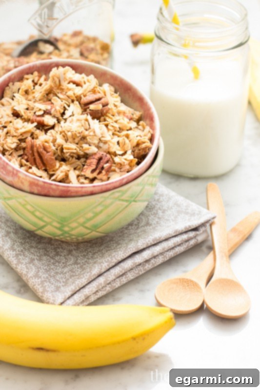 Preparing the Banana Maple Granola Mix