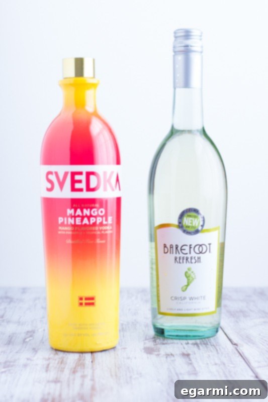 Tropical White Wine Sangria with Mango Pineapple Vodka